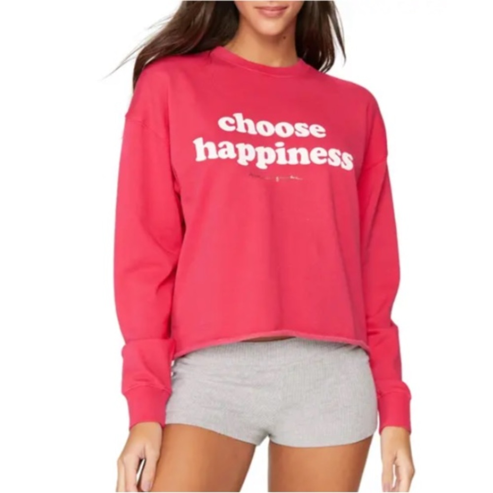 Spiritual Gangster Choose Happiness Mazzini Sweatshirt in Acai